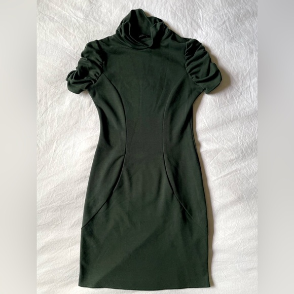 GENDER BIAS Hunter Green Mini Dress - Picture 1 of 6